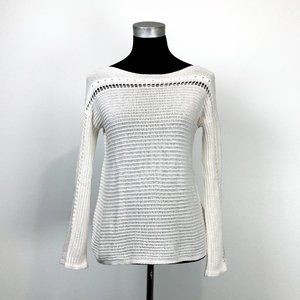 GAP Pointelle See Through Crochet Cotton Knit Sweater, sz XS
